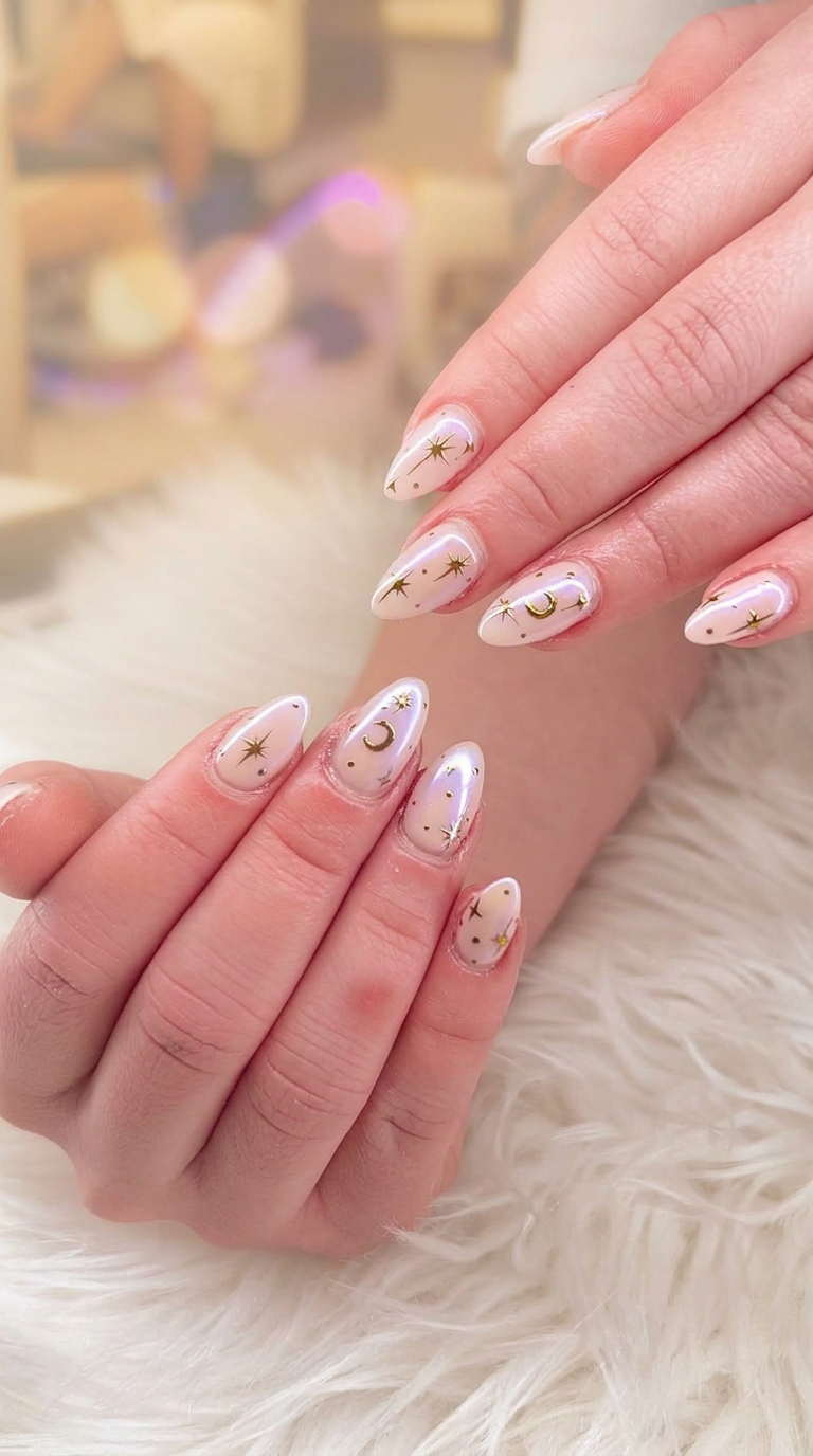 Celestial Chrome nail set at Solar Nails & Spa Daphne