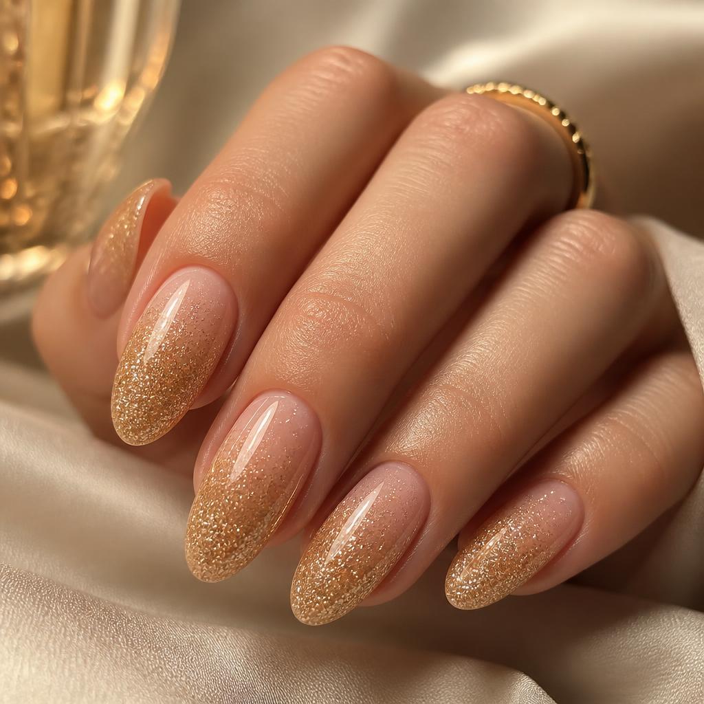 Golden Ombre nail set at Solar Nails & Spa Daphne